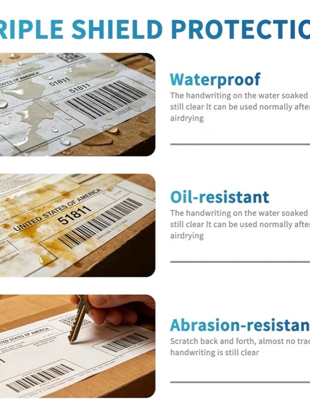 New Sticker Thermal Shipping Labels Pack of 500 4x6 Waterproof Strong Adhesive